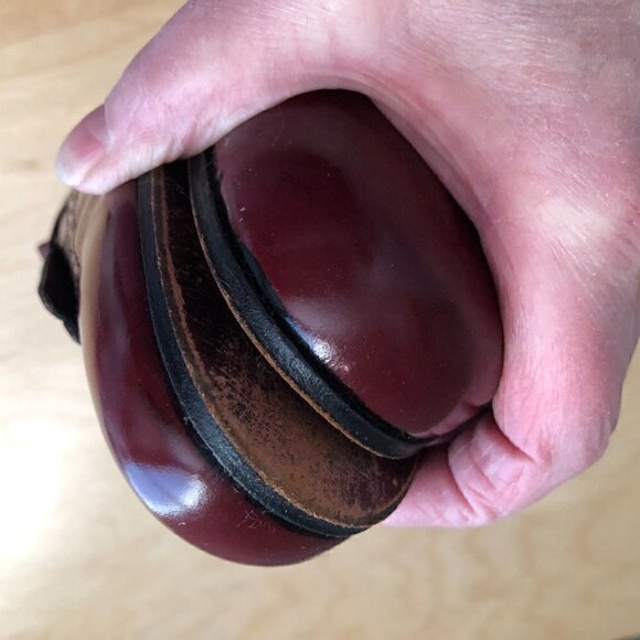 Vintage DANIELE FERRADINI Burgundy Wingtip Loafers Women's 8.5 - 9 Made in Italy - Picture 10 of 10